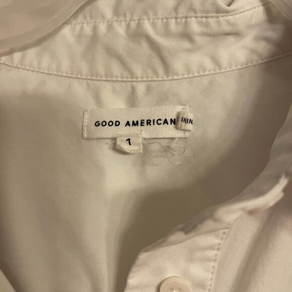 Good American Women’s Relaxed Fit Poplin Shirt White  Size 1 Button Up - Picture 3 of 7